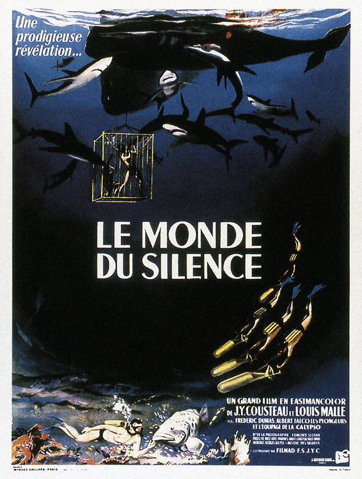 The Silent World, by Jacques Cousteau movie poster.
