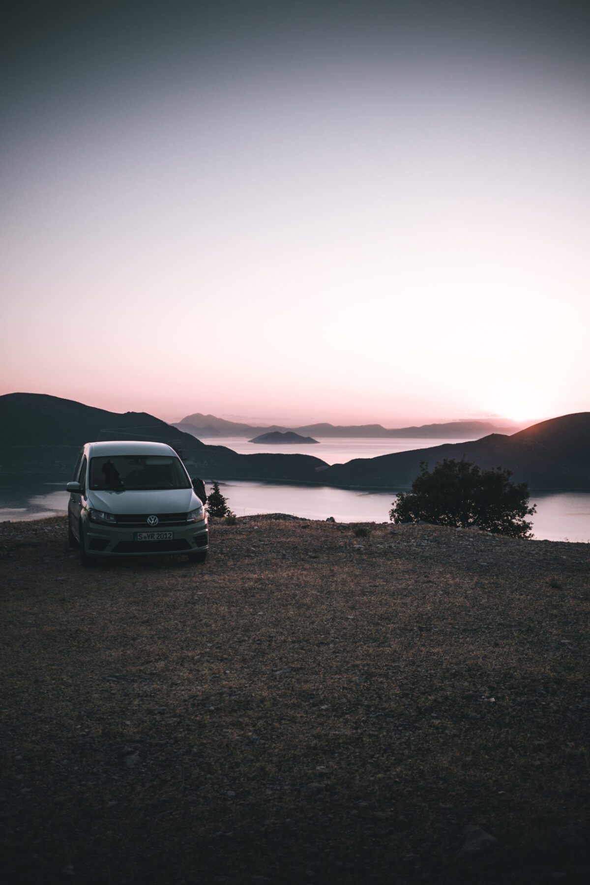 Van and sunrise