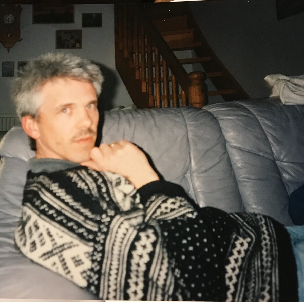 Norwegian hand knit sweater, and non minimalist dad.